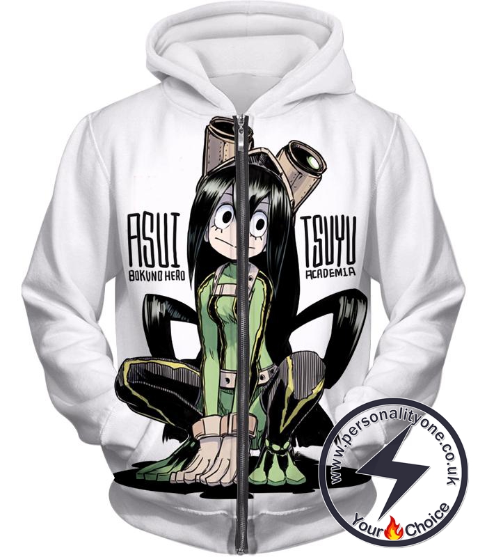 My Hero Academia Awesome Rainy Season Hero Froppy Tsuyu Asui Cool Anime Promo Zip Up Hoodie